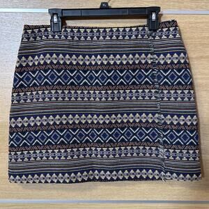 Cato lined Skirt Women Sz 12 Southwestern Aztec Tapestry Tweed A Line Office